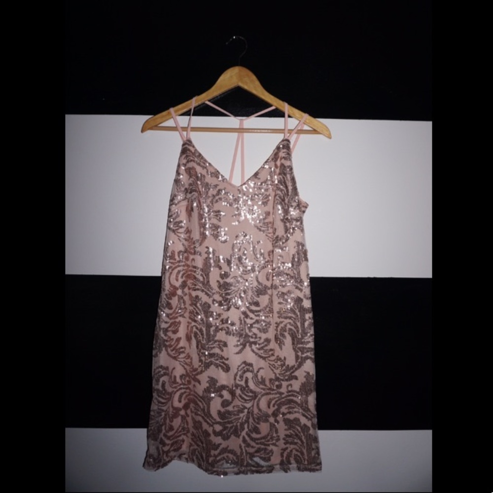 Sparkly Printed Pink Dress